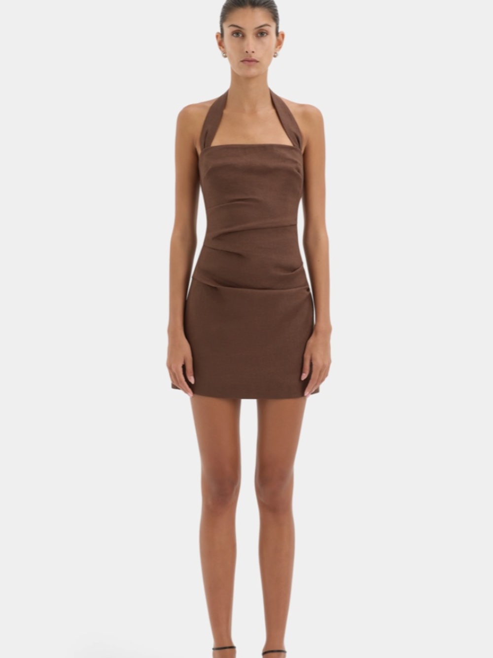 Dynamite Halter Linen Blend Dress